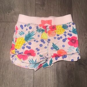 Cherokee Light Pink Tropical Fruit Print Girls Shorts